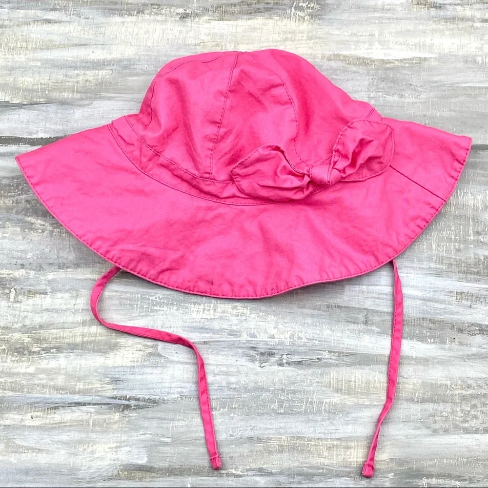 Hot Pink UV Sun Protection Boonie Hat Chin Strap Baby Bucket Hat Sunhat Toddler